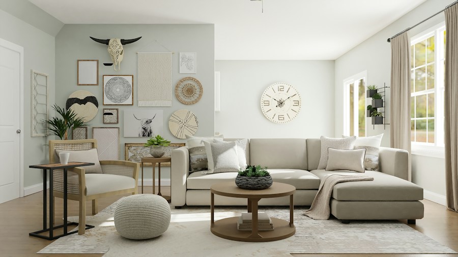 A light and airy room with warm wood flooring